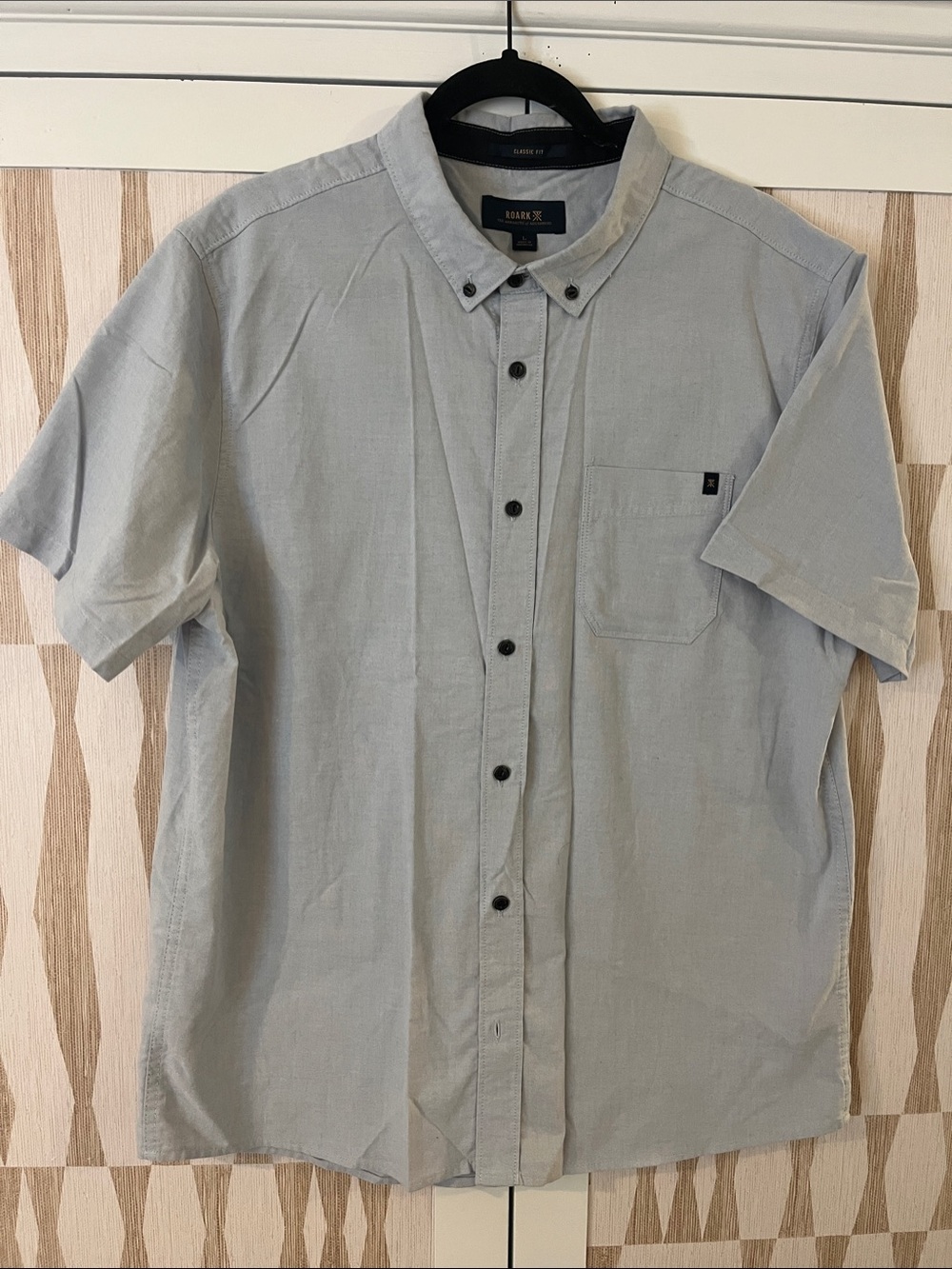 Roark Light Gray Short-Sleeve Button-Down Shirt